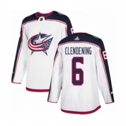 Youth Adidas Columbus Blue Jackets 6 Adam Clendening Authentic White Away NHL Jersey 