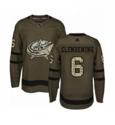 Youth Adidas Columbus Blue Jackets 6 Adam Clendening Premier Green Salute to Service NHL Jersey 
