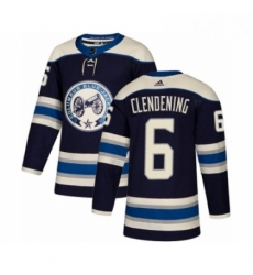 Youth Adidas Columbus Blue Jackets 6 Adam Clendening Premier Navy Blue Alternate NHL Jersey 