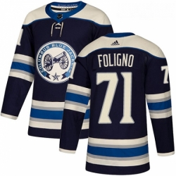 Youth Adidas Columbus Blue Jackets 71 Nick Foligno Authentic Navy Blue Alternate NHL Jersey 
