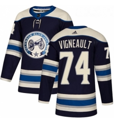 Youth Adidas Columbus Blue Jackets 74 Sam Vigneault Authentic Navy Blue Alternate NHL Jersey 