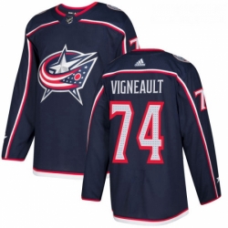 Youth Adidas Columbus Blue Jackets 74 Sam Vigneault Authentic Navy Blue Home NHL Jersey 