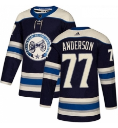 Youth Adidas Columbus Blue Jackets 77 Josh Anderson Authentic Navy Blue Alternate NHL Jersey 