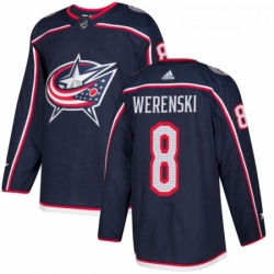 Youth Adidas Columbus Blue Jackets 8 Zach Werenski Authentic Navy Blue Home NHL Jersey 