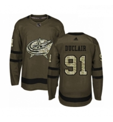 Youth Adidas Columbus Blue Jackets 91 Anthony Duclair Premier Green Salute to Service NHL Jersey 