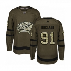 Youth Adidas Columbus Blue Jackets 91 Anthony Duclair Premier Green Salute to Service NHL Jersey 