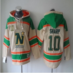 Dallas Stars #10 Patrick Sharp Cream Sawyer Hooded Sweatshirt Stitched NHL Jersey
