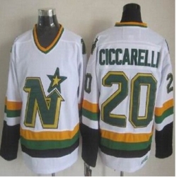 Dallas Stars #20 Dino Ciccarelli White CCM Throwback Stitched NHL Jersey