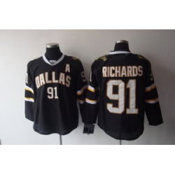 Dallas Stars 91 Brad Richards With A Patch Black Hockey Jersey