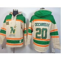 Dalls Stars #20 Dino Ciccarelli Cream Stitched NHL Sawyer Hooded Sweatshirt