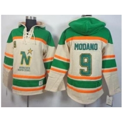 Dalls Stars #9 Mike Modano Cream Stitched NHL Sawyer Hooded Sweatshirt