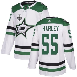 Men Adidas Dallas Stars 55 Thomas Harley White Road Authentic 2020 Stanley Cup Final Stitched NHL Jersey