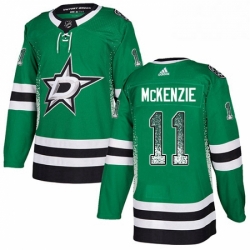 Mens Adidas Dallas Stars 11 Curtis McKenzie Authentic Green Drift Fashion NHL Jersey 