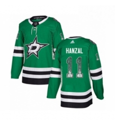 Mens Adidas Dallas Stars 11 Martin Hanzal Authentic Green Drift Fashion NHL Jersey 