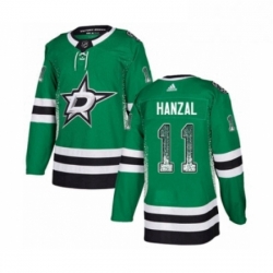 Mens Adidas Dallas Stars 11 Martin Hanzal Authentic Green Drift Fashion NHL Jersey 