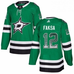 Mens Adidas Dallas Stars 12 Radek Faksa Authentic Green Drift Fashion NHL Jersey 