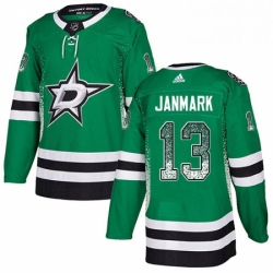 Mens Adidas Dallas Stars 13 Mattias Janmark Authentic Green Drift Fashion NHL Jersey 