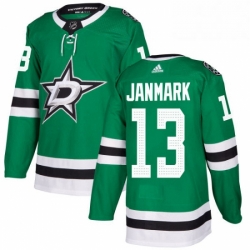 Mens Adidas Dallas Stars 13 Mattias Janmark Premier Green Home NHL Jersey 