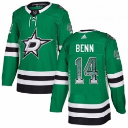 Mens Adidas Dallas Stars 14 Jamie Benn Authentic Green Drift Fashion NHL Jersey 