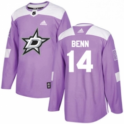 Mens Adidas Dallas Stars 14 Jamie Benn Authentic Purple Fights Cancer Practice NHL Jersey 