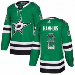 Mens Adidas Dallas Stars 2 Dan Hamhuis Authentic Green Drift Fashion NHL Jersey 