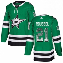 Mens Adidas Dallas Stars 21 Antoine Roussel Authentic Green Drift Fashion NHL Jersey 