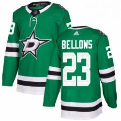 Mens Adidas Dallas Stars 23 Brian Bellows Authentic Green Home NHL Jersey 