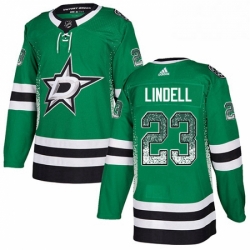 Mens Adidas Dallas Stars 23 Esa Lindell Authentic Green Drift Fashion NHL Jersey 
