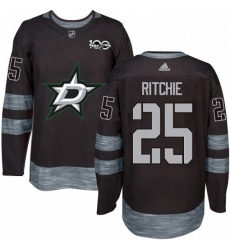 Mens Adidas Dallas Stars 25 Brett Ritchie Authentic Black 1917 2017 100th Anniversary NHL Jersey 