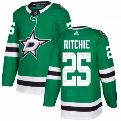 Mens Adidas Dallas Stars 25 Brett Ritchie Authentic Green Home NHL Jersey 
