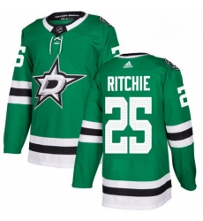 Mens Adidas Dallas Stars 25 Brett Ritchie Premier Green Home NHL Jersey 