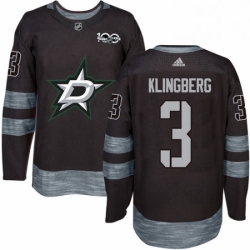 Mens Adidas Dallas Stars 3 John Klingberg Premier Black 1917 2017 100th Anniversary NHL Jersey 