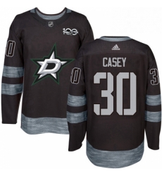 Mens Adidas Dallas Stars 30 Jon Casey Premier Black 1917 2017 100th Anniversary NHL Jersey 