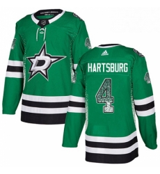 Mens Adidas Dallas Stars 4 Craig Hartsburg Authentic Green Drift Fashion NHL Jersey 