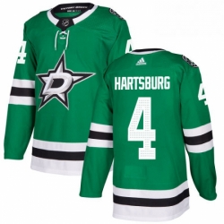 Mens Adidas Dallas Stars 4 Craig Hartsburg Premier Green Home NHL Jersey 