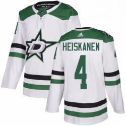 Mens Adidas Dallas Stars 4 Miro Heiskanen White Road Authentic Stitched NHL Jersey 
