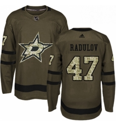 Mens Adidas Dallas Stars 47 Alexander Radulov Authentic Green Salute to Service NHL Jersey 