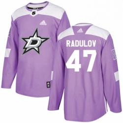 Mens Adidas Dallas Stars 47 Alexander Radulov Authentic Purple Fights Cancer Practice NHL Jersey 