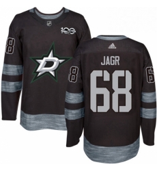 Mens Adidas Dallas Stars 68 Jaromir Jagr Premier Black 1917 2017 100th Anniversary NHL Jersey 