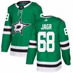 Mens Adidas Dallas Stars 68 Jaromir Jagr Premier Green Home NHL Jersey 