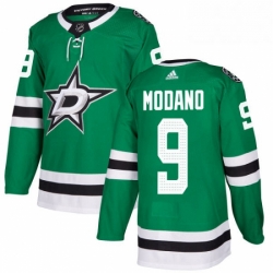 Mens Adidas Dallas Stars 9 Mike Modano Authentic Green Home NHL Jersey 