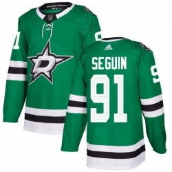 Mens Adidas Dallas Stars 91 Tyler Seguin Authentic Green Home NHL Jersey 