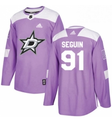 Mens Adidas Dallas Stars 91 Tyler Seguin Authentic Purple Fights Cancer Practice NHL Jersey 