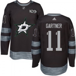 Stars #11 Mike Gartner Black 1917 2017 100th Anniversary Stitched NHL Jersey