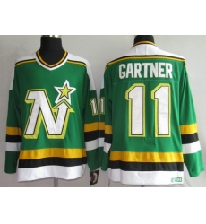 Stars #11 Mike Gartner Stitched Green CCM Throwback NHL Jersey