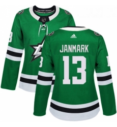 Womens Adidas Dallas Stars 13 Mattias Janmark Premier Green Home NHL Jersey 