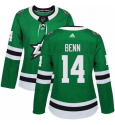 Womens Adidas Dallas Stars 14 Jamie Benn Authentic Green Home NHL Jersey 