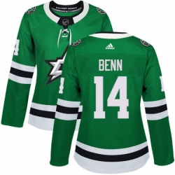 Womens Adidas Dallas Stars 14 Jamie Benn Authentic Green Home NHL Jersey 