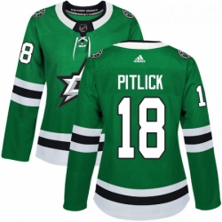 Womens Adidas Dallas Stars 18 Tyler Pitlick Authentic Green Home NHL Jersey 