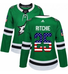 Womens Adidas Dallas Stars 25 Brett Ritchie Authentic Green USA Flag Fashion NHL Jersey 